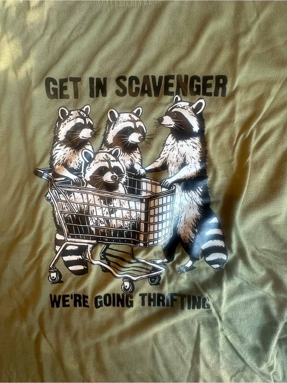 Women’s Olive Green Graphic Tee - Get In Scavenger